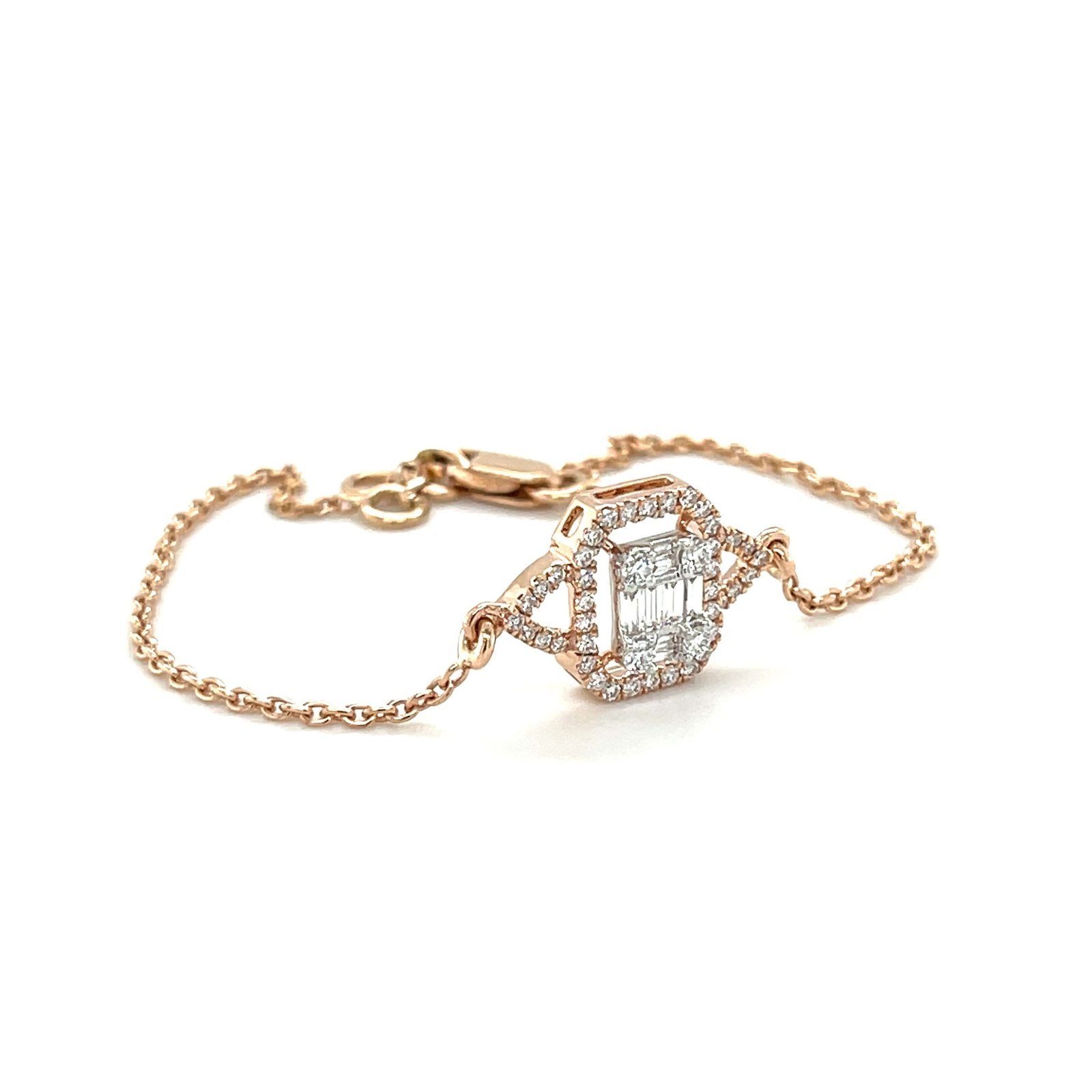 Modern Diamond Bracelet in 18K Rose Gold